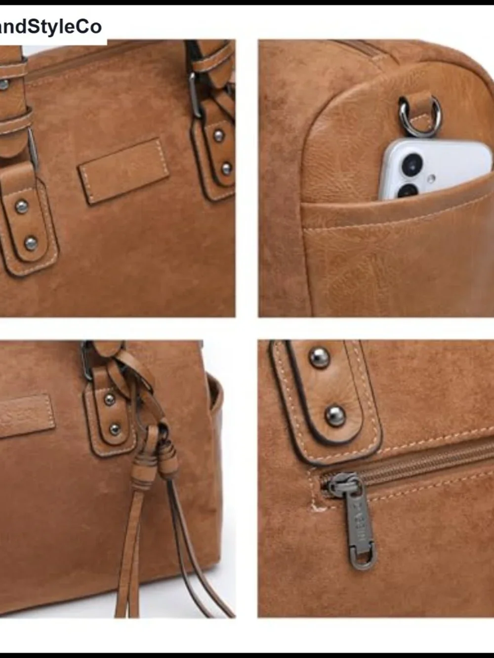 Dasein Women Soft Vegan Leather Large Hobo Satchel Top Handle Work Tote